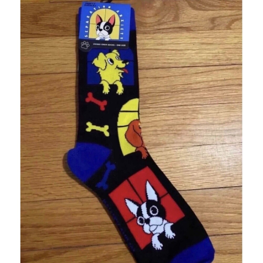 Party Animal Separation Anxiety Crew Socks Unisex NWT